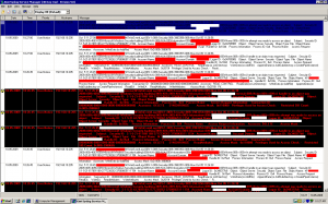 Kiwi Syslog Console - note black highlighted events are file deletions